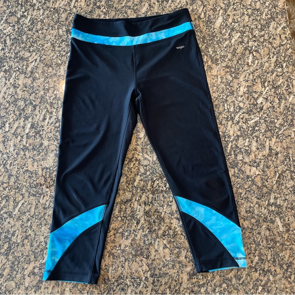 Vogo Athletica Athletic Leggings Womens Size M Black Light Blue
